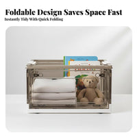 Foldable Storage Box Transparent View Collapsible Plastic Box Large Capacity