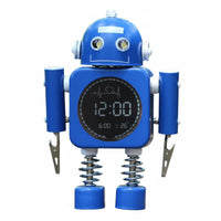 Mechanical Timepiece Alarm Clock Night Light Metal Robot Clock Home Decor for Students, Kids, Bedroom