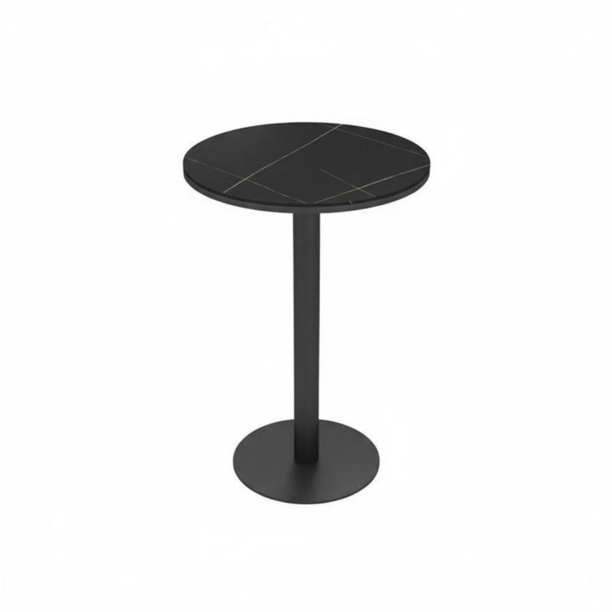 Industrial Aesthetic High Stool and Counter Table Combo Slate Tabletop Counter Dining Table with Stools Upholstered Seat Bar Height Furniture Long-Lasting Construction for Restaurant Managers, Interior Designers, Adults, Nightclub, Lounge, Small Areas