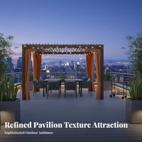 Aluminum Loered Pergola Waterproof Aluminum Gazebo Protection Loered Pergola for Garden Enthusiasts, Entertainers