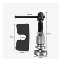 Hand-Operated Brake Caliper Piston Tool Threaded Spindle Piston Reset Tool T-Handle Disc Brake Compressor Knurled Grip for Mechanics, Garage