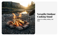 Multi-Functional Portable Campfire Grill Easy Storage Detachable Cooking Grate High Temperature Resistant for Picnickers, Outdoor, Backyard