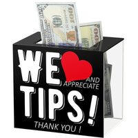 Acrylic Donation Box with Heart Design for Cafes and Tips