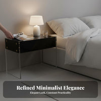 Clear Waterfall End Table Minimalist Design Nightstand Easy to Clean for Bedroom