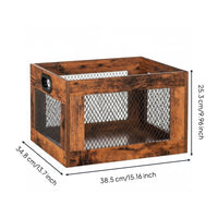 Records Storage Crate with Handle Vinyl Organizer Vintage Wooden Storage Basket for Music Room