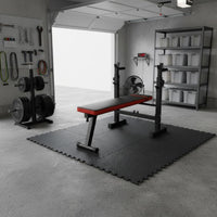 Folding Weight Bench Space-Saving Barbell Rack Bench Red Trim