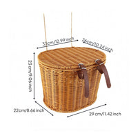 Woven Rear Bike Basket Rectangular Cycle Rear Basket Easy to Install