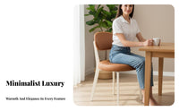Upholstered Oval-Back Stool Light Luxury Design Dining Chair Soft Padded