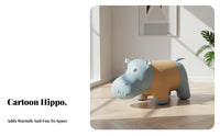 Cartoon Hippo Ottoman Multi-Functional creature Stool Soft Padded Seat for Parents