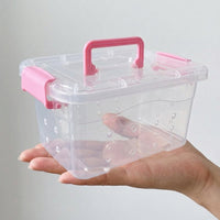 Hamster Carrier Travel Cage with Secure Clips, Portable Pet Carrier and Pet Travel Box with Comfortable Handle for Outdoor Use, Small Pet