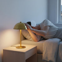 Ambient Night Light Minimalist Design Bedside Lamp Metal Shade for Restaurant