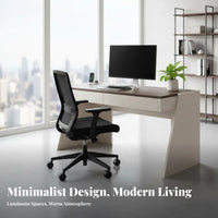 Desk with Integrated Drawers Minimalist Design Desk with Drawers Ample Storage Space Multi-Functional for Professionals, Bedroom