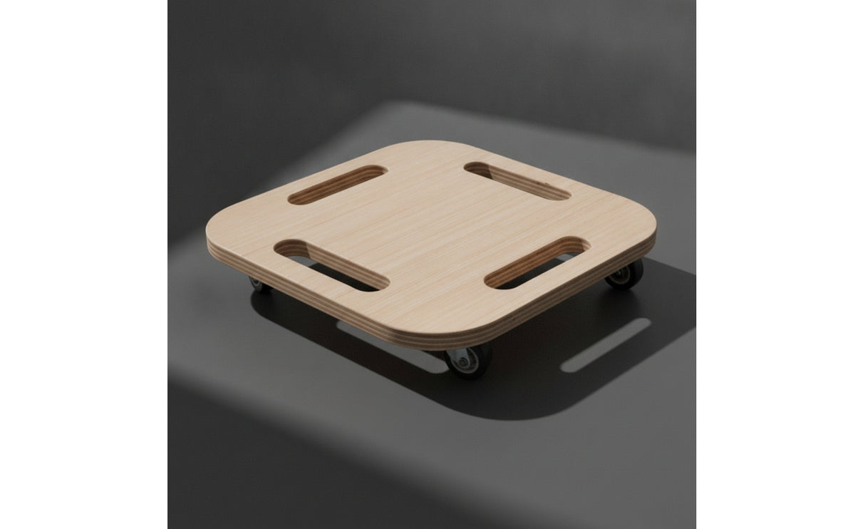 Sliding Exercise Board with Wheels Wooden Core Training Board with Slots Multifunctional for Fitness Enthusiasts, Beginners, Home Gym