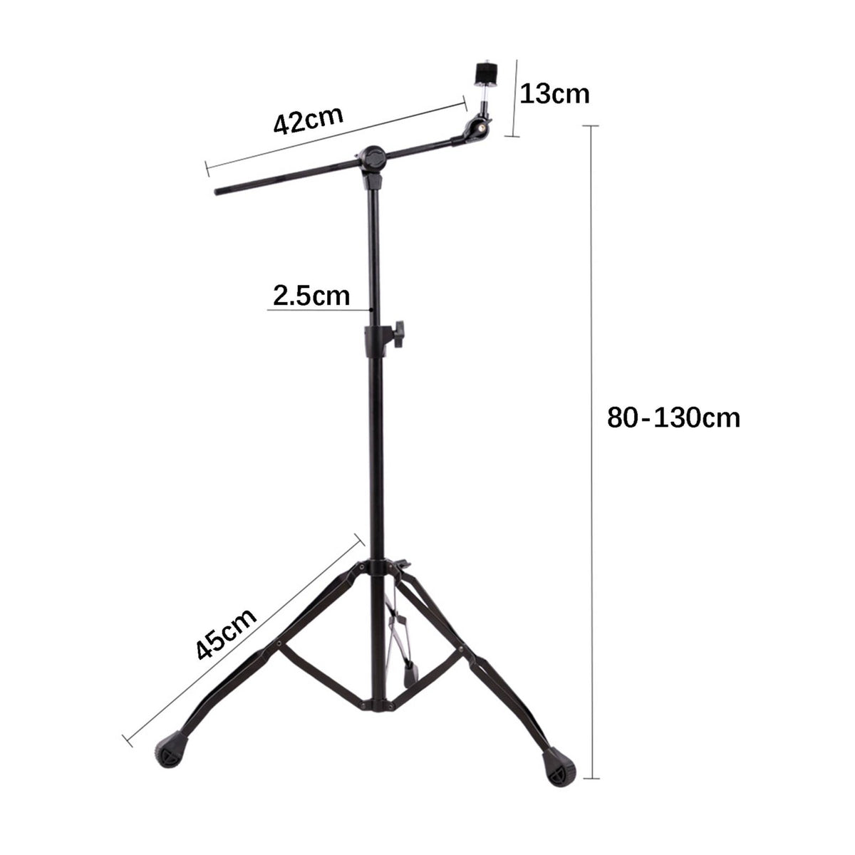 360 Degree Tilter Convertible Cymbal Stand Non-Slip Rubber Feet Swivel Cymbal Stand Collapsible Design for Stage Performance
