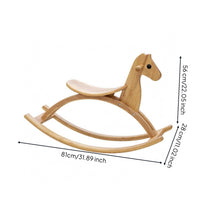 Wooden Rocking Horse Smooth Solid Wood Rocking Horse Balanced Enduring Form Rocker Toy for Children