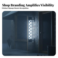 Illuminated Haircut Pole Rainproof Haircut Pole Lamp Rotating Striped Lamp Waterproof Business Signage Energy Saving for Outdoor
