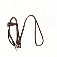 Flying Eagle Style Bridle with Reins Cowhide Bit Horse Tack Adjustable Pony Halter Bridle Cross-Border