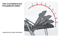 Adjustable Rest Lounger Foldable Design Reclining Chair Retractable Footrest