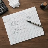Ledger Book Set for Inventory, Cash, Bank, and General Accounts