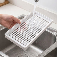 Ivory Metal Utensil Holder, 1 Layer Kitchen Utensil Storage Pot, Pot Lid Holder with Drain Tray, 25.5×15×16cm Countertop Organiser