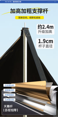 速搭户外露营旅游野炊黑胶八角天幕懒人加厚防晒防水黑胶遮阳帐篷