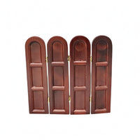 1:12 Scale Dollhouse Mini Furniture Model Arched-Top Folding Screen Hinges Miniature Decor Panels