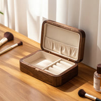 Jewelry Box with Hinged Lid Walnut Wood Wooden Jewelry Box Classic for Desktop