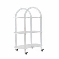 Iridescent Side Table Transparent Look Multi-Tier Storage cart Easy to Move adaptable Use for Students, Bedroom, Kitchen, Study