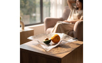 Leaf Tray Textured Fruit Platter Food-Grade Acrylic Tray with Handle for Hosts, Living Room