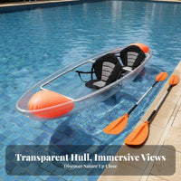 Transparent Kayak Underwater Viewing 2 Person Transparent Boat Impact Resistant Transparent Kayak for Couples, Photographers, Sightseeing, Photography