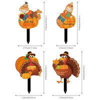 Thanksgiving Turkey Pumpkin Stack Abstract Lawn Decoration Outdoor Garden Metal Stake