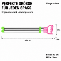 Extendable Stainless Steel Water Gun, High-Pressure Water Sprayer with Dual Nozzle for Various Spray Patterns, Waterproof, 54-93cm