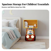 Bear in-Car Side Table Playful Design Nightstand Stable Base for Children