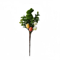 Lifelike Greenery Easter Egg Branch Bendable Stems Artificial Easter Egg Pick Colorful Decorative Twig with Eggs Realistic Look for Crafters, Wreath Making, Party Decor