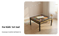 Kids Crafting Table and Chair Set Multifunctional Design Children's Crafting Table with Storage Sturdy Structure children's Craft Desk with Storage