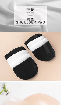 Sponge Shoulder Pads for Shirts - Medium Black 1cm Thick (Pair)