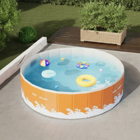 Rigid-Sided Hardboard Pool No-Inflation Foldable Pool Easy Setup Sturdy for Garden