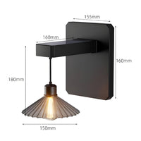 Sun-Powered Wall Lamp with Pleated Shade Waterproof for Patio, Balcony