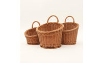 3 Pieces Hanging Wall Basket Woven Hanging Basket with Hook Rustic for Entryway