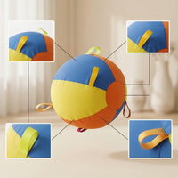 Dog Ball with Loops Dog Ball with Straps Oversized Toy for Tug Play