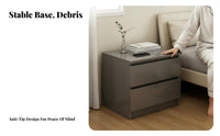 2-Drawer End Table Compact Size Nightstand Large Capacity Storage for Dorm Room