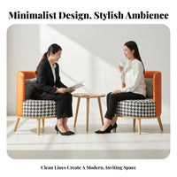 3 Pieces 2 Shellrear Chairs with Side Table Light Luxury Design Conversation Set Minimalist design areaSaving for salon