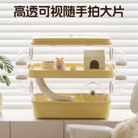 Transparent Hamster Cage with Hideout, 2 Levels