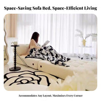 Foldable Single Lounger Two-wayUse Pull-Extendable Sleeper Armchair Configurable Minimalist Design for Young Adults, Living Room