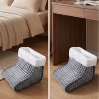 Velvety Electric Foot Warmer Soft Heated Foot Warmer Removable Heated Boot Washable for Office, Desk
