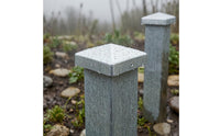 Galvanized Steel Square Fence Post Cap Deck Post Cover Fence Cap Sloped Top Faces Fence Post Topper Fence Hardware Silver Finish Screw Included Suitable for Outdoor Fence Protection Pathway Posts Porch Railings Public Spaces
