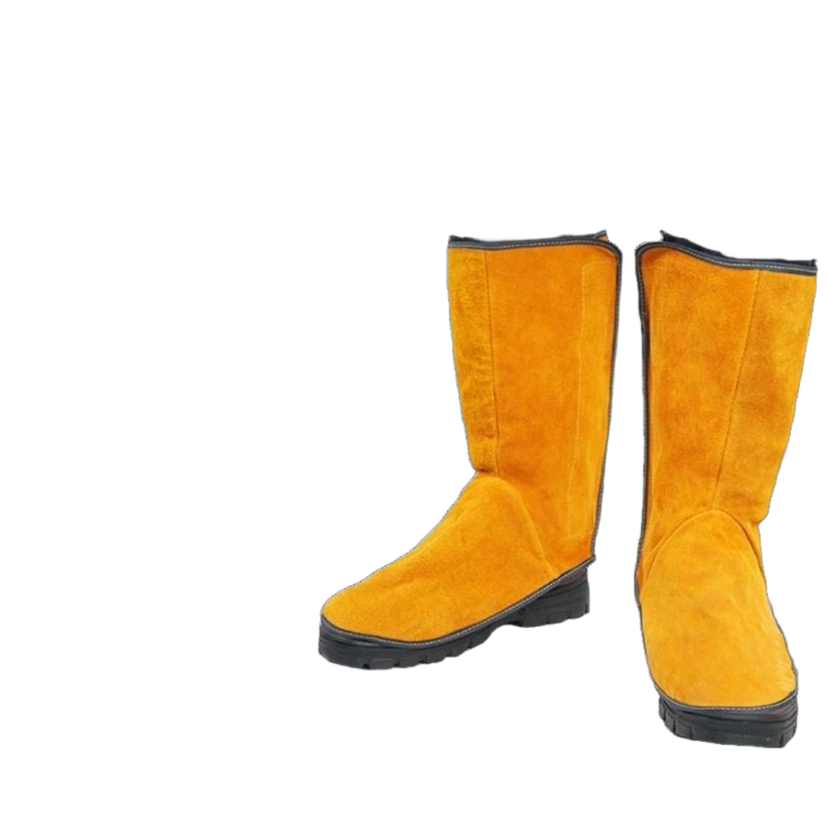 Leg Guards Wear Resistant Shoe Protectors Welding Boot Covers Heavy Duty Abrasion Resistant Gaiters Cowhide Material Secure Fit Suitable for Carpentry Workshop Machine Operation