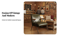 Upholstered Dining Set Retro & Aesthetic Upholstered Metal Frame Chair Padded Seat Safeguarding Floor Glides