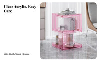2-Tier Transparent Stand Robust 2-Tier Clear Table Sturdy for Renters, Students