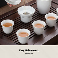 Verdant Porcelain Tea Set, Cream Ceramic Gaiwan, Tea Tray, Home Office, Gift Box Packaging